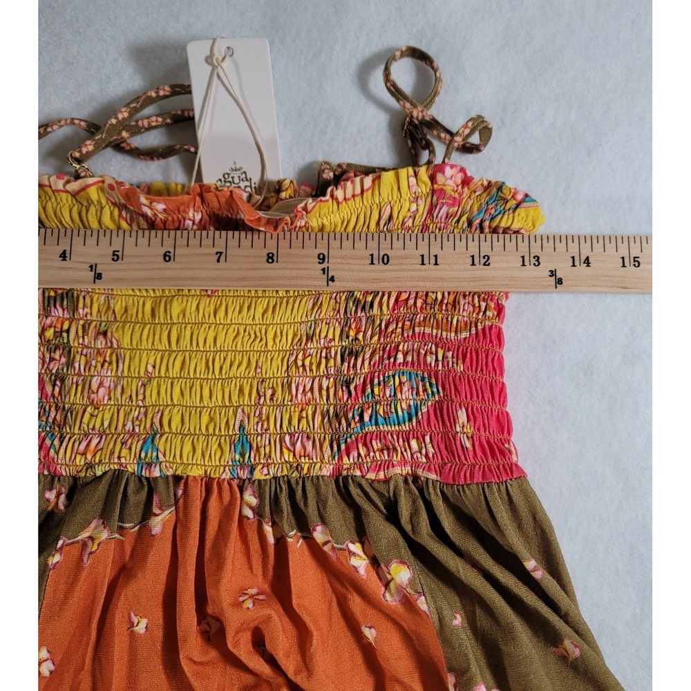 Agua Bendita Maxi Dress Womens Multicolor Paisley Smocked Leandra Lula NWT Small - Picture 5 of 14